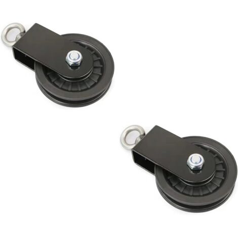 GothicBride Lot De 2 Poulies De Fitness 90mm - Poulie Pour Câble Métallique Charge 160kg, Rotation 360° Silencieuse Pour Gym Maison Et Bricolage