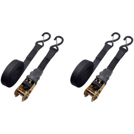 Sangle A Cliquet 2m Lot 4 Sangles à Cliquet Romon 2m - 25mm Large - Résistance 250kg - Pour Moto, Vélo, Bagages Sangles Transport 2m Sangles à Cliquer