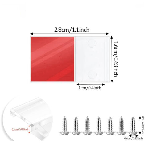 Clips De Fixation Pour Bande LED 20 Pièces - Pour Bandes 10-12 Mm, Avec Vis, Transparents, Polypropylène