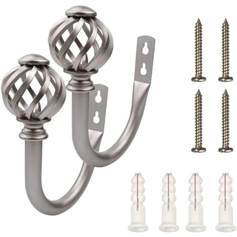 Lot De 2 Attaches De Rideaux, Attaches De Rideaux Murales En Métal En