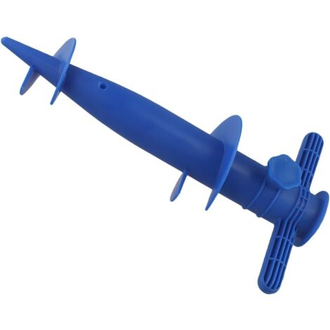 Support De Parasol à Visser Pour Plage, Sable, Gravier - Bleu, Poignée Facile, Ancrage Solide