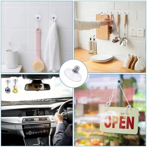15 Ventouses Transparentes à Visser – Filetage M5 Avec écrous Moletés – Adhésion Puissante Sans Perçage – Pour Salle De Bain, Voiture, Cuisine