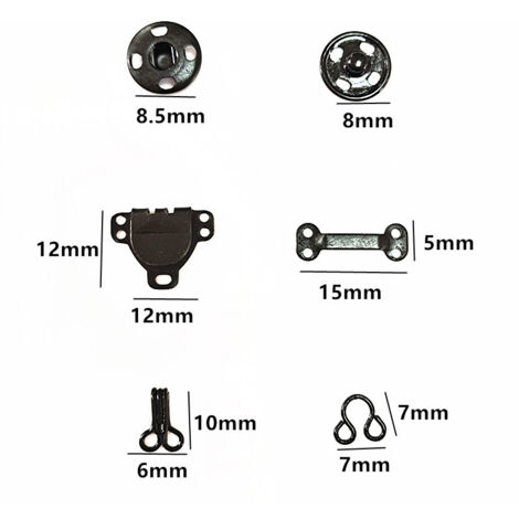 200 Boutons Pression Set, Métal, 12,5 Mm, Pour Couture, Craft - Beaux-Arts Et Loisirs Créatifs