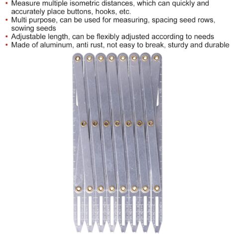 Jauge De Couture Extensible En Aluminium - 16cm à 62cm - Pour Boutonnières, Rideaux