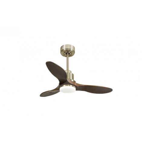Tenerife de KlassFan - Super destratificateur et ventilateur DC 106 cm Laiton pales bois sombre avec Lumière dimmable 10 à 20 m² (1/5)