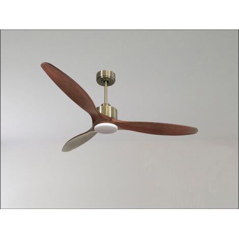 Modulo Latino III - Super destratificateur et ventilateur DC 166 cm Laiton pales bois blanc idéal 30 à 60 m² (1/5)