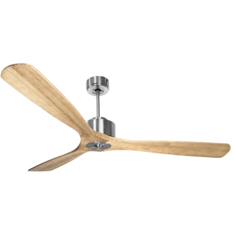 Modulo Regular Ring - Super destratificateur et ventilateur DC 166 cm Chrome pales bois clair sans Lumière 30 à 60 m² (1/5)