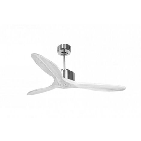 Modulo de KlassFan - Super destratificateur et ventilateur DC 132 cm Chrome pales bois blanc sans Lumière 25 à 40 m² (1/5)