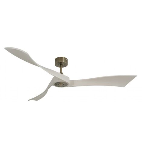 Twist, Ventilateur déstratificateur d'air, pales bois blanc 166 Cm Moteur Laiton , sans lumière (1/3)