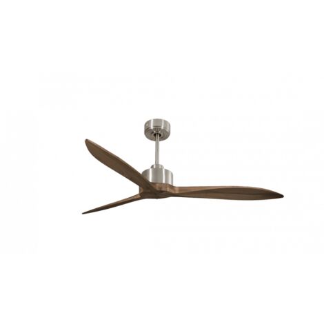 Modulo Latino Slim - Super destratificateur et ventilateur DC 132 cm chrome pales bois sombre idéal 26 à 40 m² (1/5)