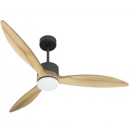 Modulo slim - Super destratificateur et ventilateur DC 132 cm Gris basalte pales bois clair avec Lumière 25 à 35 m² (1/5)