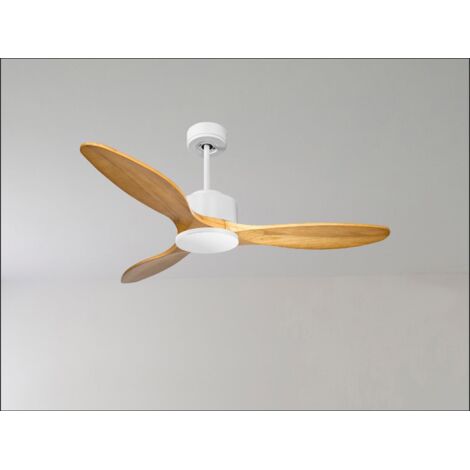 Tenerife de KlassFan - Super destratificateur et ventilateur DC 106 cm Laiton pales bois blanc sans Lumière idéal 15 à 20 m² (1/5)