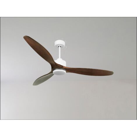 Modulo de KlassFan - Super destratificateur et ventilateur DC 106 cm Blanc pales bois noir Lumière dimmable 15 à 20 m² (1/5)