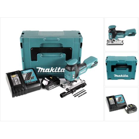 Makita DJV 181 RT1J Seghetto alternativo a batteria 18V + 1x Batteria 5,0Ah + Caricabatterie + Valigetta Makpac