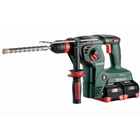 Metabo Martello combinato a batteria KHA 36 LTX (600796810) con mandrino a cambio rapido Metabo Quick - metaBOX 165 L - 18V 4x8Ah LiHD + ASC 145 Duo