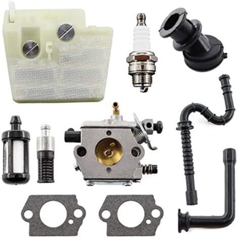 Kit Carburatore Per Motosega McCulloch CS340 CS380 | Con 2 Filtri Aria, Filtro Carburante, Tubo E Lampadina Primer, Ricambio 545061801