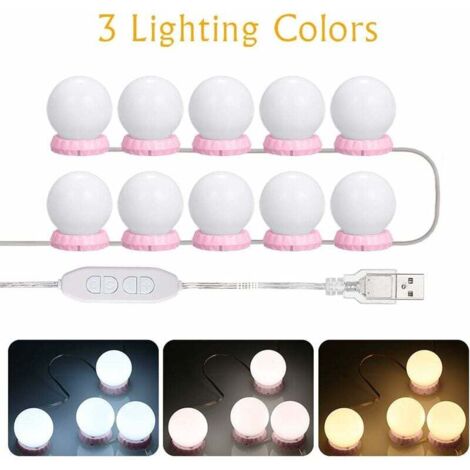 Rinfency Luci Per Specchio Da Trucco Con Luci LED a 4000mAH Batteria, Dimmerabile Luci Specchio