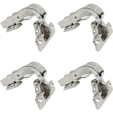 6 Cerniere Softclose Per Ante Armadi, 90°, Con Ammortizzatore, In Acciaio Inox, Montaggio Facile Senza Preforatura, Per Cucina E Bagno