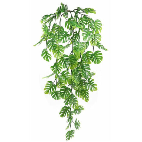 LOMUG 3 Piante Artificiali Sospese In Vaso – Lunghe 77 Cm – Finto Verde Per Decorazione - 3