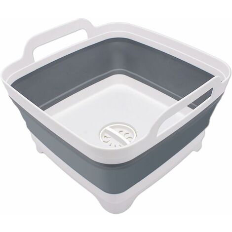 Lavabo pieghevole in plastica multiuso, piccola vasca per piatti pieghevole port