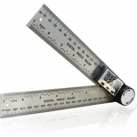 Goniometro Digitale 2 In 1 Con Righello – 0-360°, Precisione ±0,2°, Display LCD, Scala Metrica E Imperiale, Ideale Per Edilizia E Legno