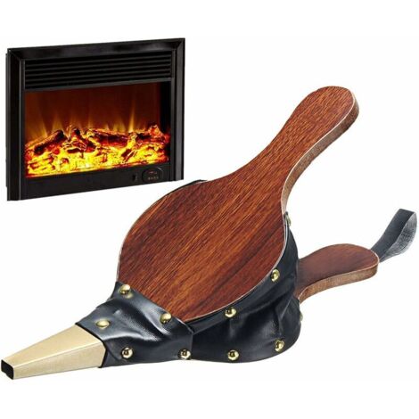 Soffietto Per Camino In Legno Naturale - Soffiatore Manuale Per Camino E Barbecue, 43 Cm - Foto 3