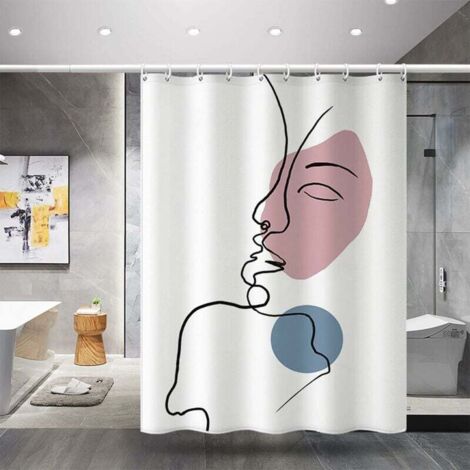 Tenda da doccia impermeabile, tessuto in poliestere lavabile e antimuffa, con 12 ganci, 200x200 cm, bianco | Leroy Merlin