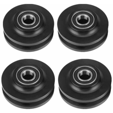 2 Ruote Per Ante Scorrevoli Armadio - Carrello In Plastica Regolabile, Portata 15kg, Nero - Foto 6