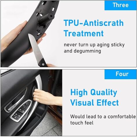 Copri Maniglia Porta Interna Per BMW Serie 3 E 4 - Nero - Foto 9