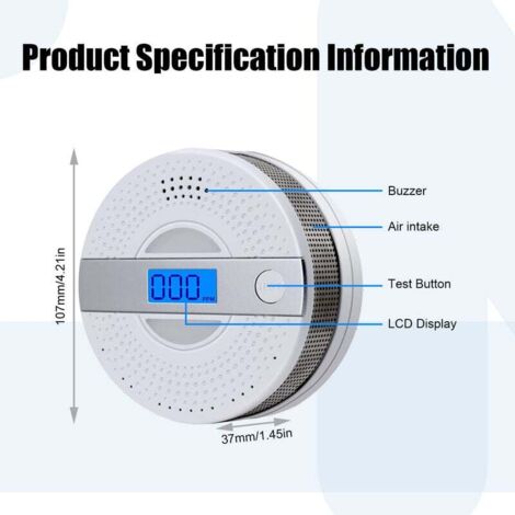 RUNIDUR Rauch & CO Melder Kombi - 10 Jahre Batterie Mit 85dB Alarm