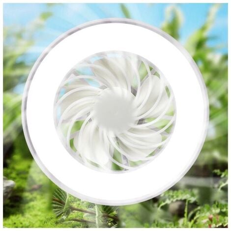 Ventilador de techo con luz, E27, 12 W, pequeño y silencioso, luz LED regulable para dormitorio, cocina y oficina. Luz tricolor regulable + ventilador ajustable de 3 velocidades.