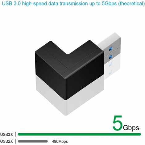 Adaptador negro conector USB 3.0 macho a conector USB tipo C