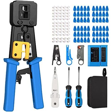 Kit Crimpadora Rj45 Cat5e Cat6 Herramientas Conectores Pel | Envío Gratis