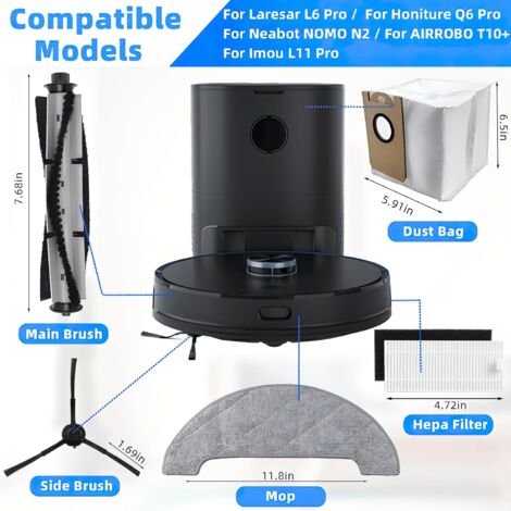 Ersatzteile-Set Für Imou L11 Saugroboter – 10x Seitenbürsten, 5x Filter, 3x Wischtücher & 3x Staubbeutel – Wartungsset