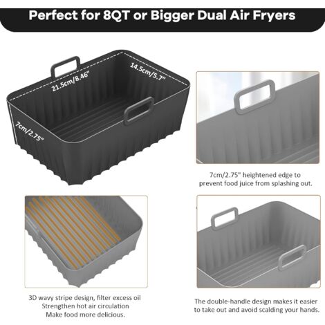 BYKITCHEN Heißluftfritteuse Zubehör für Ninja Double Stack XL