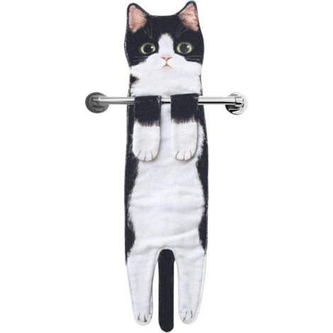 Lustige Katzen Handtücher für Küche und Badezimmer - Katze Deko Hängende Handtuch Waschlappen Muttertagsgeschenk Ostern Einweihungsgeschenk Geburtstagsgeschenk - Geschenke für Frauen Katzenliebhaber