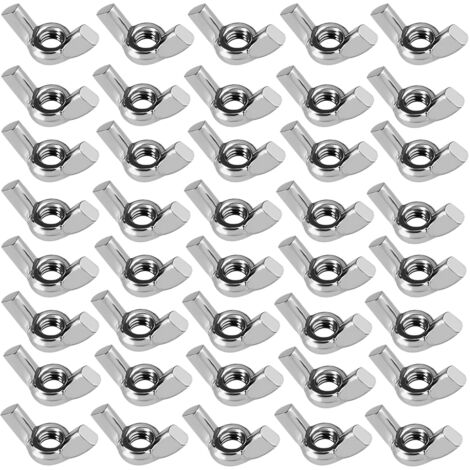 Flügelmutter M6, 120 Stück Schmetterlingsmutter, Hochwertige Flügelmuttern Sortiment Metrische Rostfreie Wing Nut, Flügelmutter Gewindegrößen Hand Schraub Flügelmuttern (1/5)