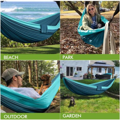 BUOAZR Hamac D'extu00e9rieur De Camping 2 Personnes 300 X 150 Cm 270 Kg