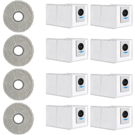 12 Stück Zubehörset für Ecovacs DEEBOT T30 Pro Omni / T30 Max, Ersatzteile - 8 Staubbeutel, 4 Mopp Wischpad Polster, Saugroboter Zubehör Kit Staubsaugerzubehör Sonstiges Staubsaugerzubehör (1/5)