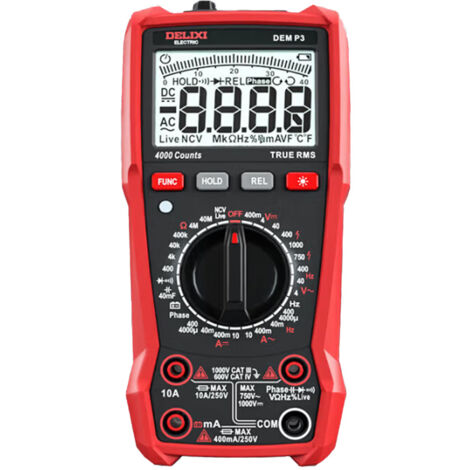 DELIXI Elektrisches Multimeter 890C - Hochpräzise digitale Messgerät mit NCV-Spannungserkennung, Auto-Ranging, P3 Schutz (Modell P3) (1/5)