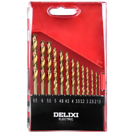 DELIXI 13-teiliges Bohrersatz Profi-Qualität – Hochgeschwindigkeits-Bohrer für Metall, Holz, Beton & Fliesen  HSS-G & SDS-Plus Kombination  Inkl. Aufbewahrungskoffer  Für alle Bohrmaschinen (1/4)