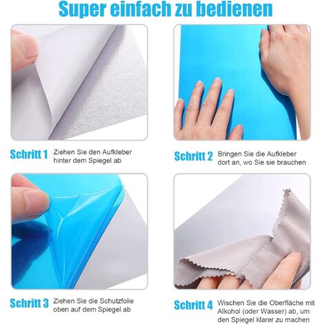 Selbstklebend Spiegel 10 Stücke, Flexibler Klebespiegel 4 x 6 Zoll