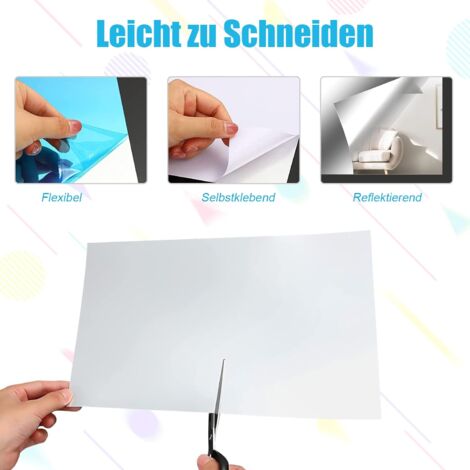 Selbstklebend Spiegel 10 Stücke, Flexibler Klebespiegel 4 x 6 Zoll