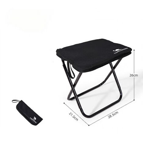 Campinghocker, Sitz, Kleiner Klappstuhl, Faltbarer Campingstuhl, Fusttze,  Campinghocker, tragbarer Klapphocker fr Terrassengartenarbeit, Schwarz