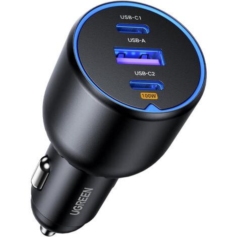 Zigarettenanzünder USB C 130W Auto zubehör Auto Ladegerät 3-Port Auto 12V USB Adapte Schnellladegerät KFZ Ladegerät für MacBook Pro, iPhone 16/16 Pro/16 Pro Max/15/14/13, iPad, Galaxy S24,usw (1/5)