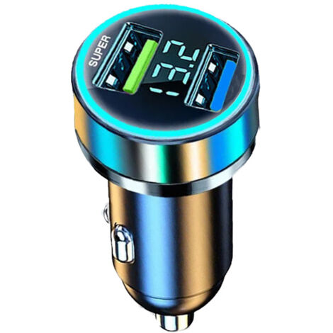 Zigarettenanzünder USB, 240 W [Super & 3,1 A] Autoladegerät, 12V USB Adapter Auto Ladegerät, Schnellladegerät Steckdose, Buchse mit LED-Voltmeter, Kompatibel mit i Phone, Samsung, Tablet