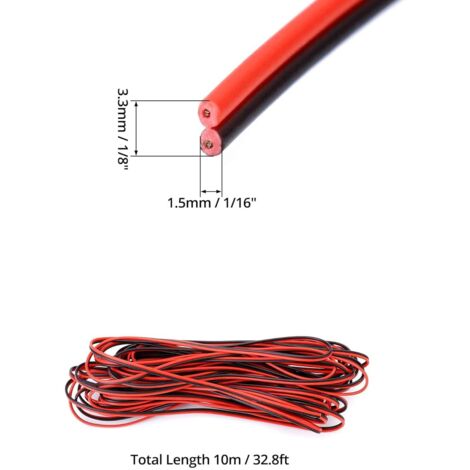 AOHEWEI 2×1,5 Mm² Flaches Zweileiterkabel 2-adriges Kupfer-Elektrokabel