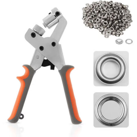 Profi Ösenzange Set mit 100 Ösen inklusive - Ösen-Set (Ø 10.5mm) I Magnetische Ösenpresse I Ösenstanze für Stoffe, Planen und Sonnensegeln (Ösenzange neue Version) (1/5)