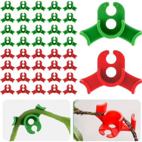40 Pflanzenclips Für Low Stress Training - Biege-Clips Für Tomaten, Blumen & Co. In Rot Und Grün