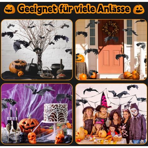 Halloween Fledermaus Set - 8 Stück Gruselige 3D Fledermäuse Zum Aufhängen